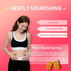 MSLOTAL Calcium Citrate Gummies closeup emphasizes strawberry flavor and absorption-friendly formula