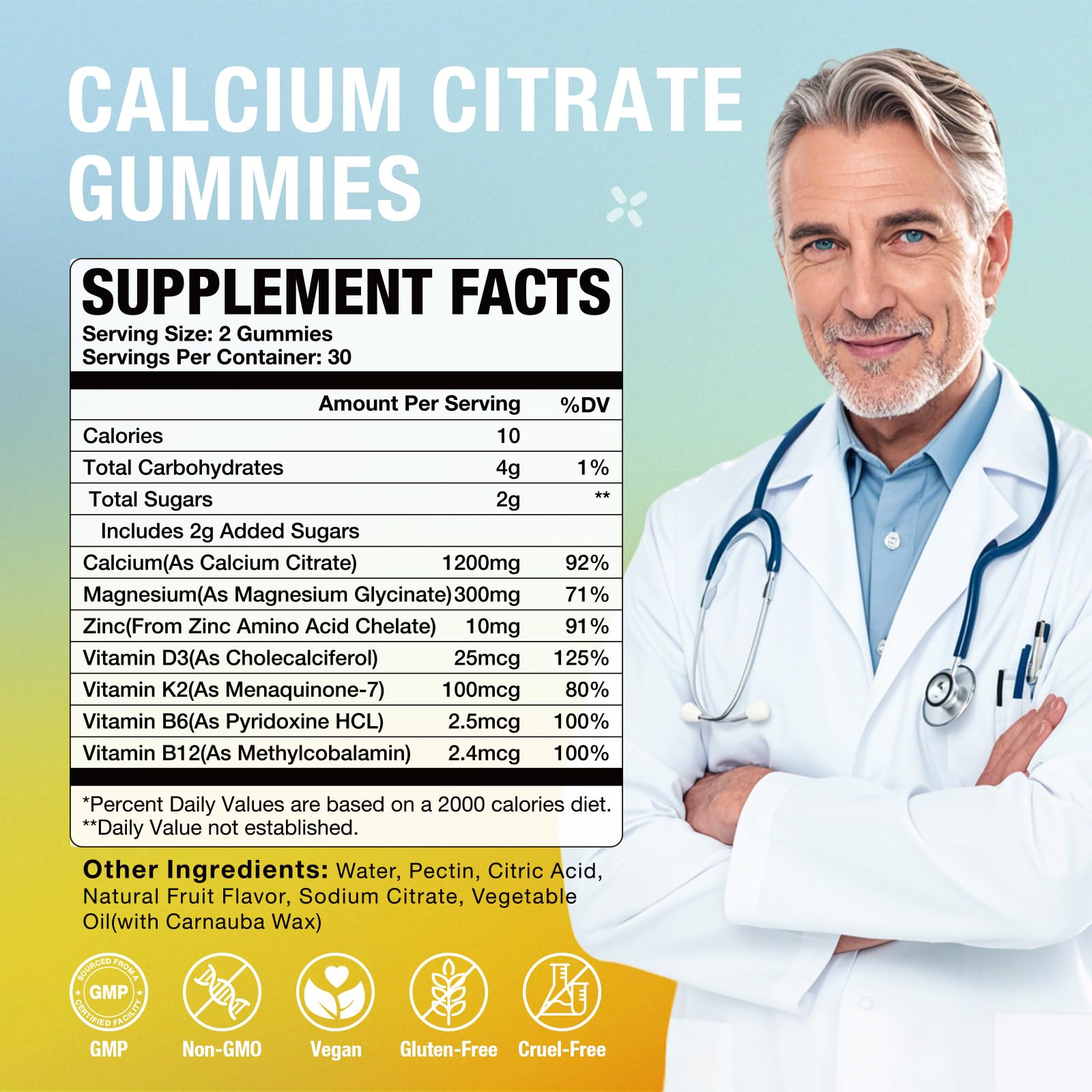 MSLOTAL Calcium Citrate Gummies daily-use scene illustrating the convenient orange flavor.