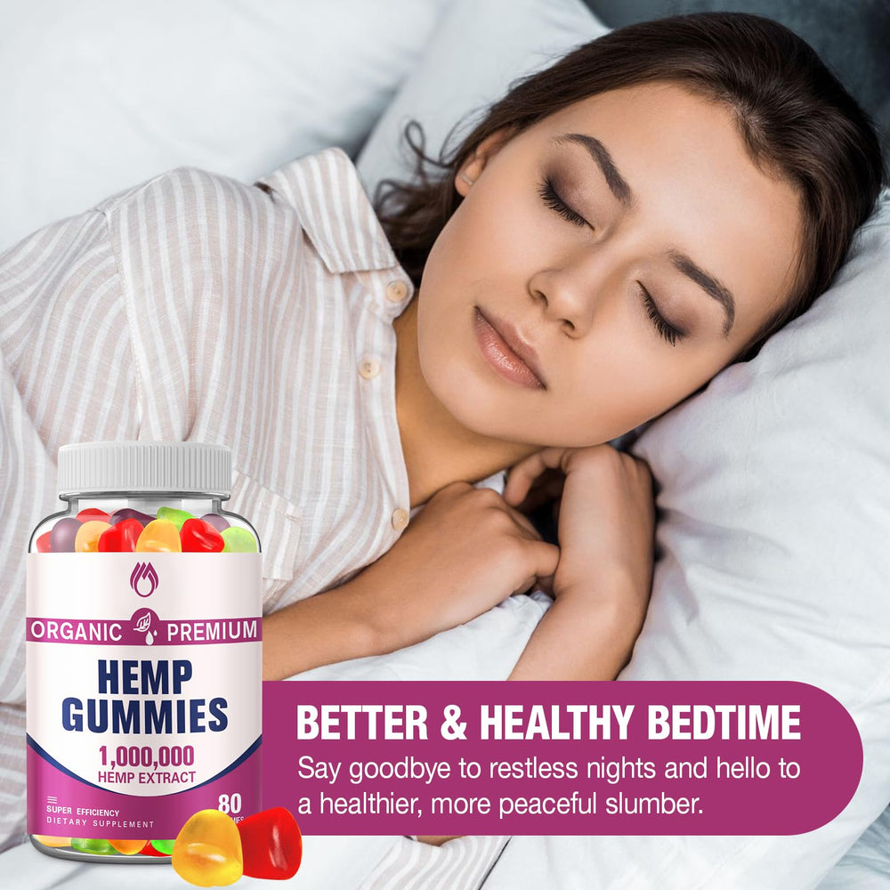 MSLOTAL Premium Hemp Gummies with omega 3-6-9 icons highlighting nutritional support.