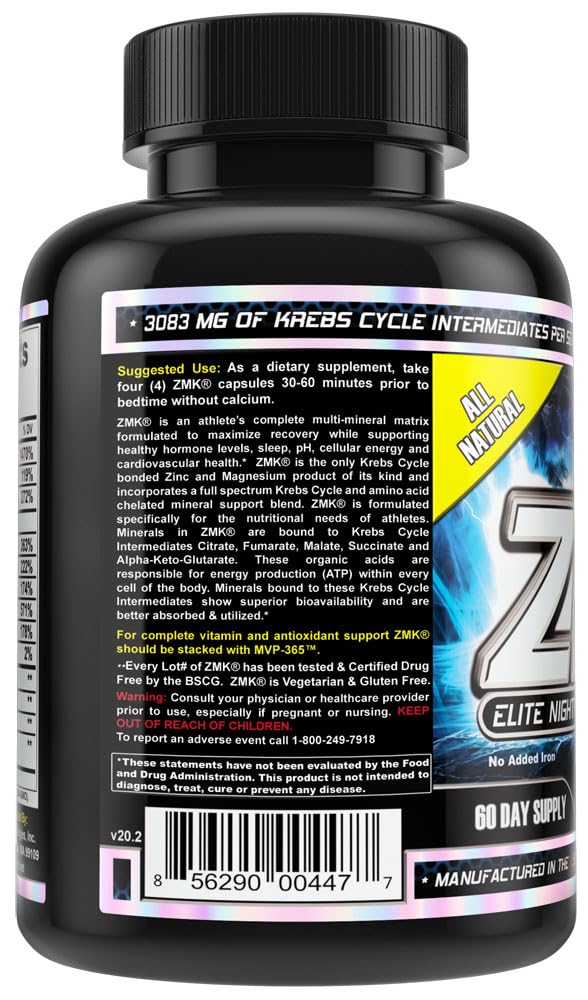 MST ZMK Nighttime capsules poured to show form for nightly mineral intake.