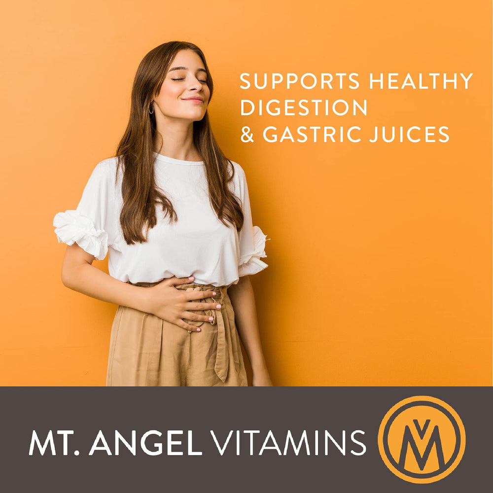 Mt. Angel Vitamins HCl Betaine capsule close-up, vegetarian and digestion friendly