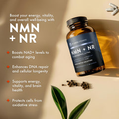 Mt. Angel NMN NR label emphasizing clean label ingredients