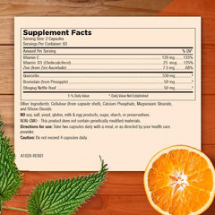 Mt. Angel Zinc Quercetin capsules closeup shows easy-to-swallow form.