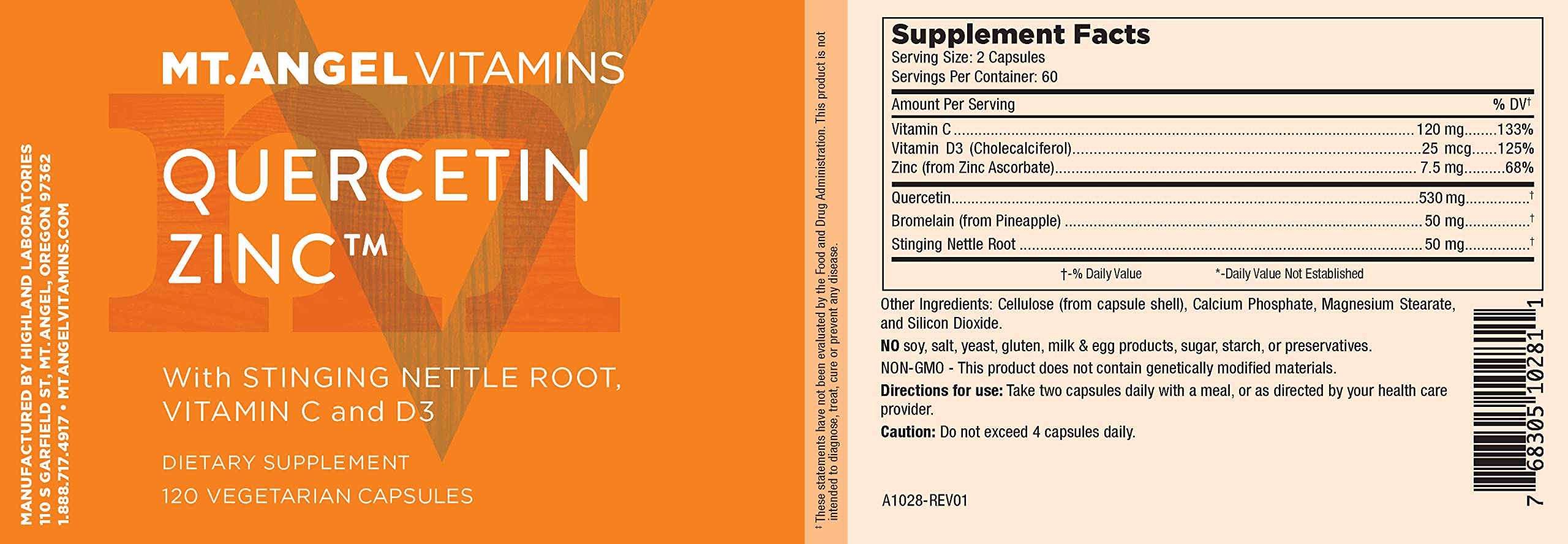Mt. Angel Zinc Quercetin lifestyle shot suggesting daily wellness.