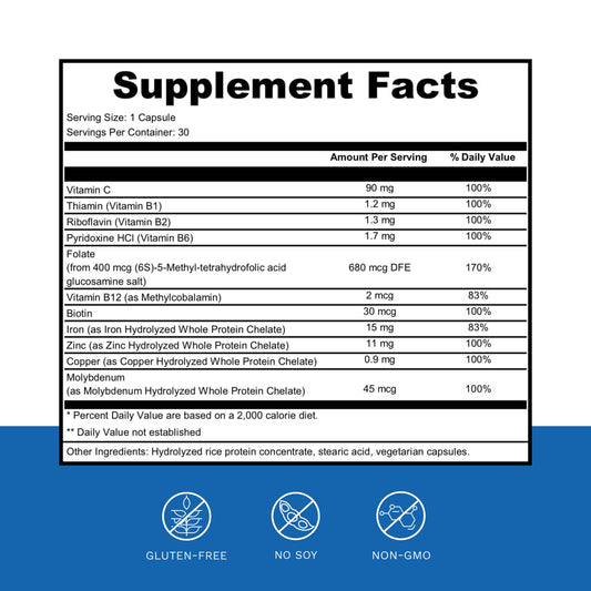 MT. CAPRA Blood Vitality capsules close-up highlighting chelated minerals