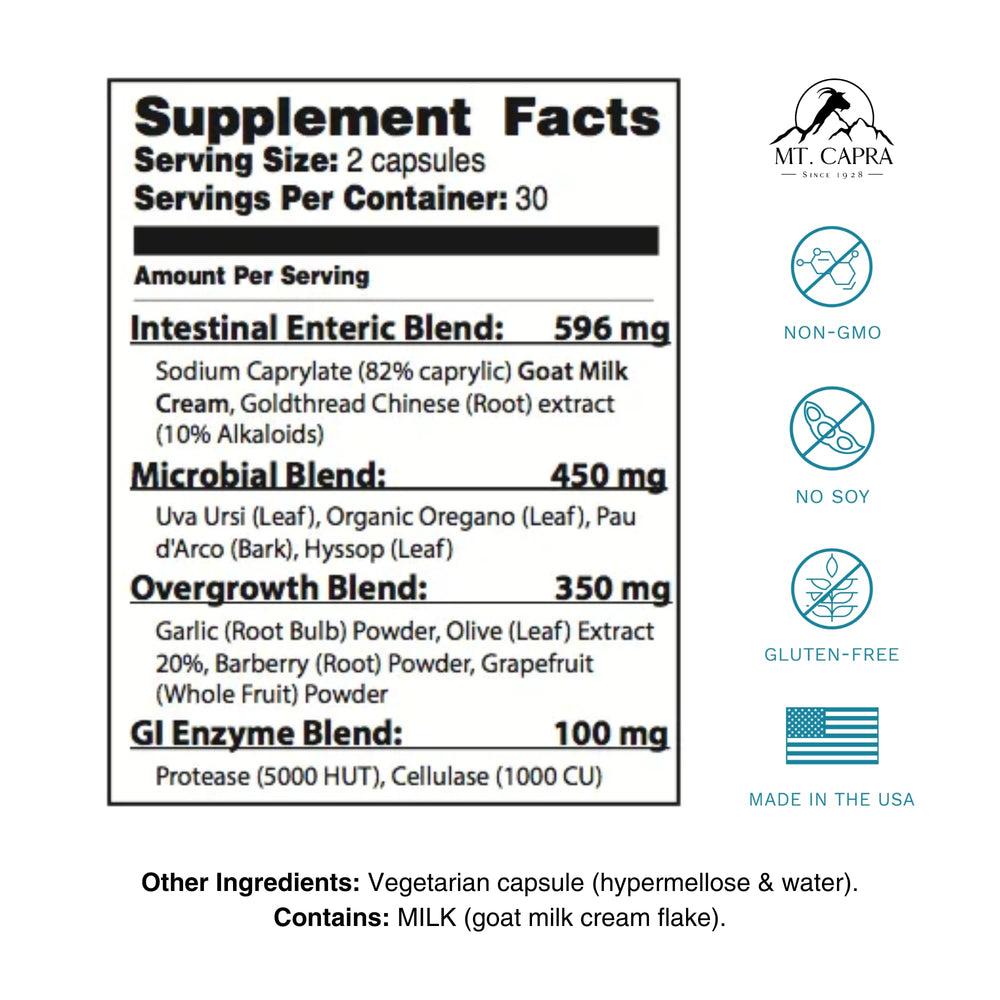Mt. Capra CandaCleanse herbal blend with pau d'arco and garlic supports immune-leaning wellness