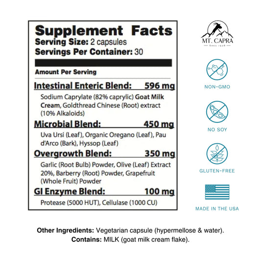 Mt. Capra CandaCleanse herbal blend with pau d'arco and garlic supports immune-leaning wellness