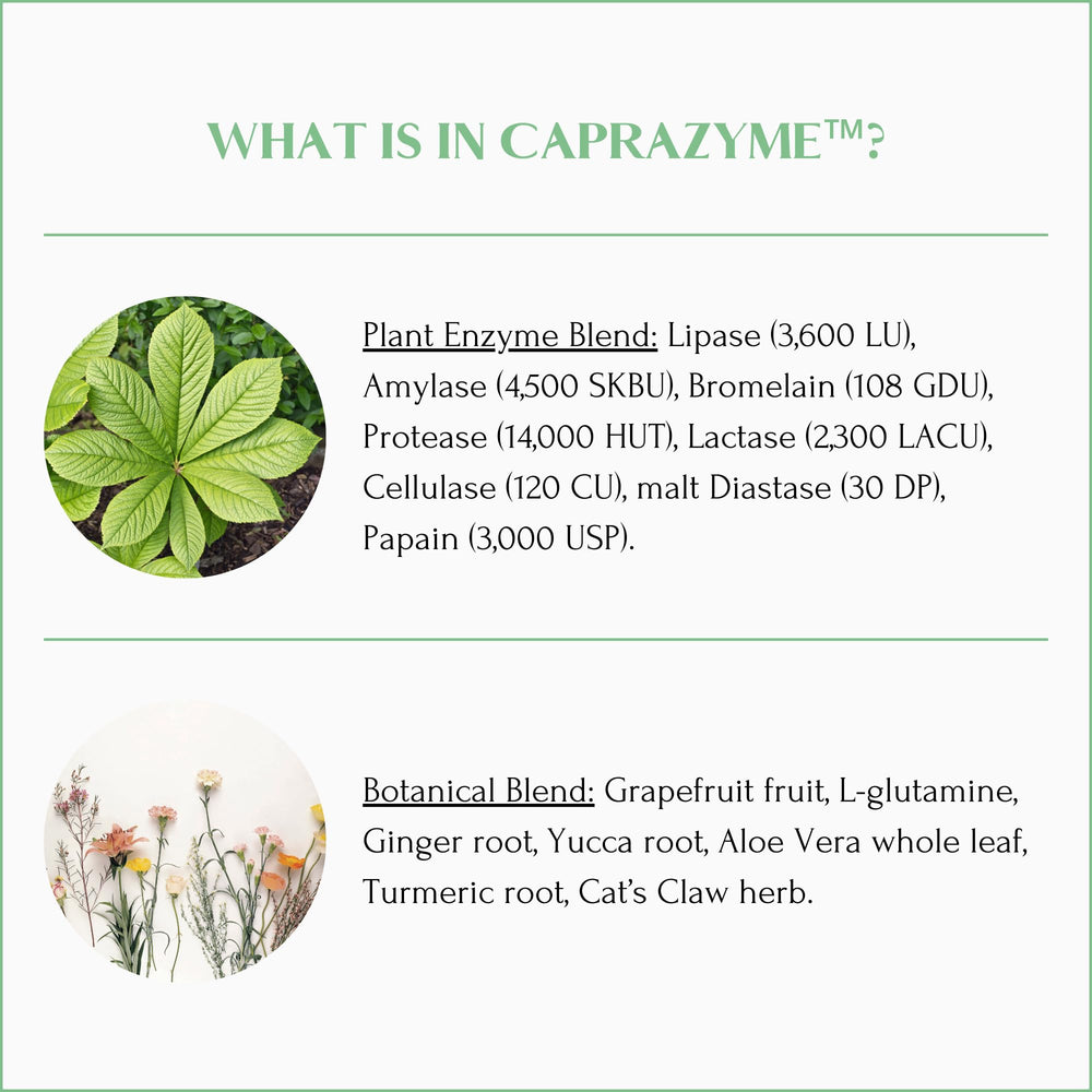 CapraZyme packaging box on shelf for easy grab and go