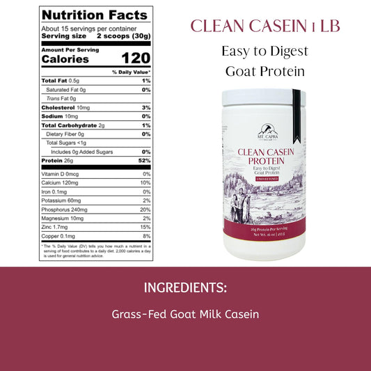 Mt Capra Clean Casein goat milk source from grass-fed farm