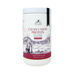 Mt Capra Clean Casein packaging label on jar showing unsweetened formula
