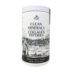 Mt Capra Clean Minerals bottle with unflavored powder and protein boost.