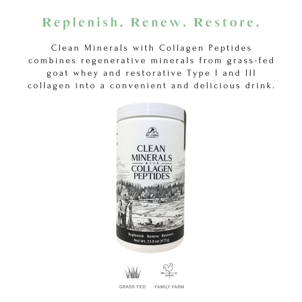 Mt Capra grass-fed collagen peptides package on shelf.