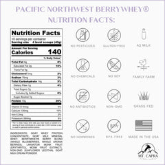 Mt. Capra BerryWhey jar highlights goat whey and antioxidant berries.