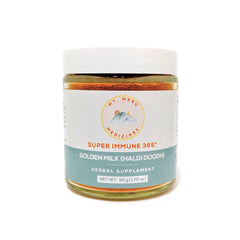 Mt. Meru Medicines Golden Milk Superblend box highlights immune-friendly and gut-friendly benefits