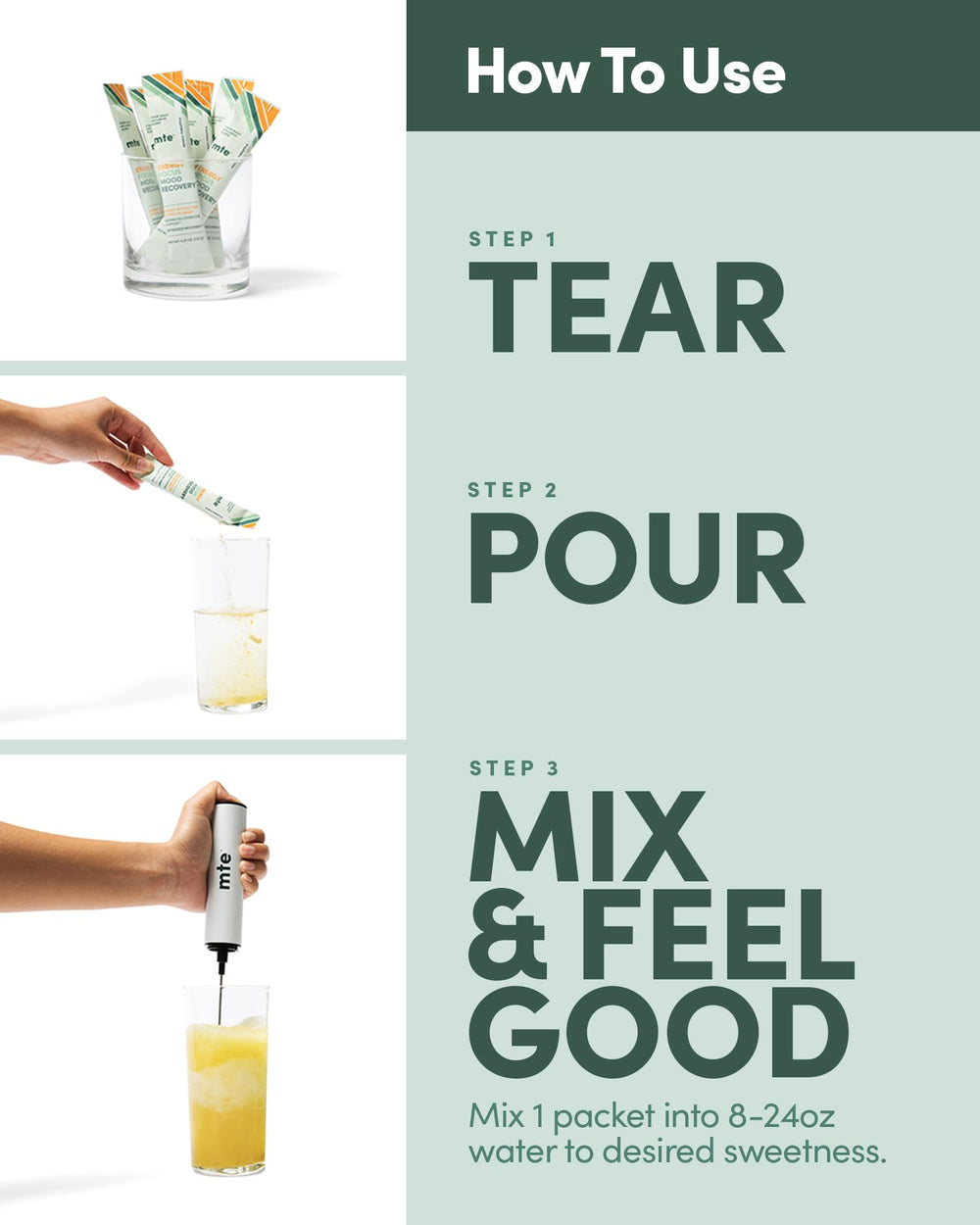 MTE sugar free energy powder packaging emphasizes clean energy and no artificial ingredients.