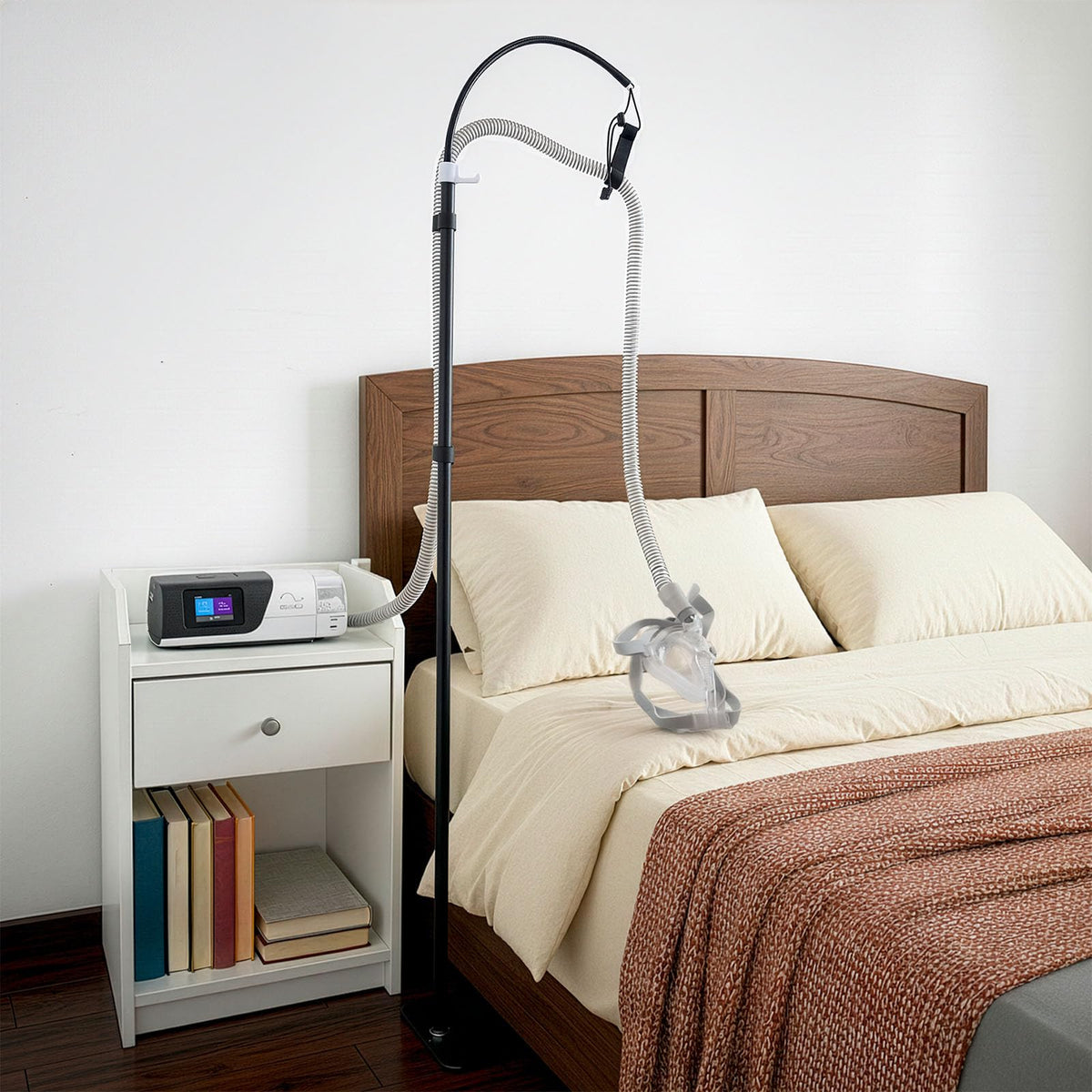 Mt.Jun CPAP hose holder base stabilizes tubing all night