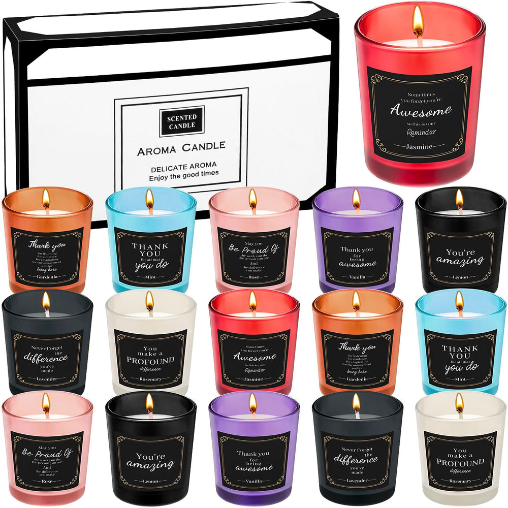 MTLEE 16-pack candles gift set in vibrant colors for gifting and ambiance