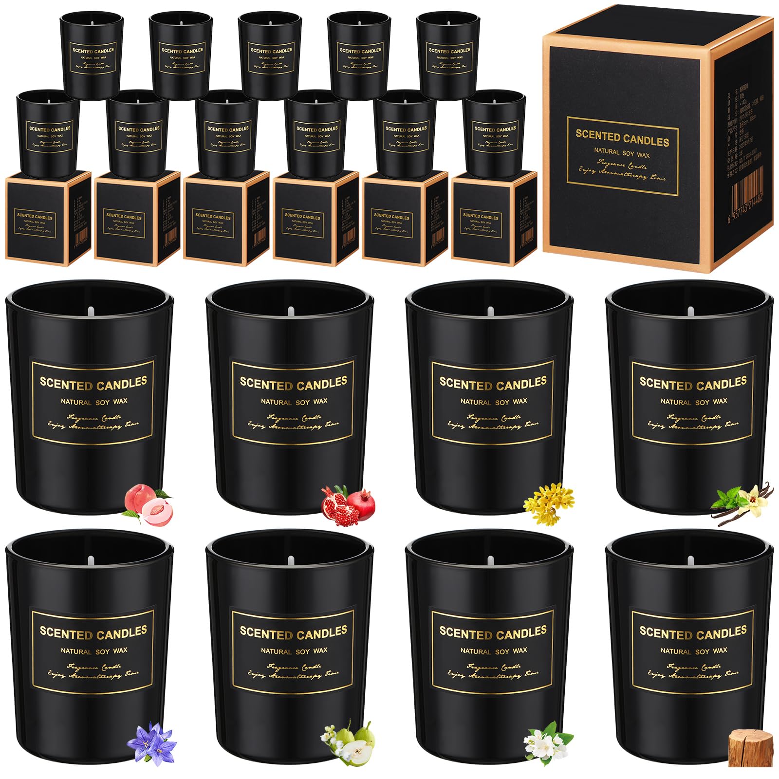 MTLEE 24 Pcs Candles Gift Set packaging, elegant and ready for gifting