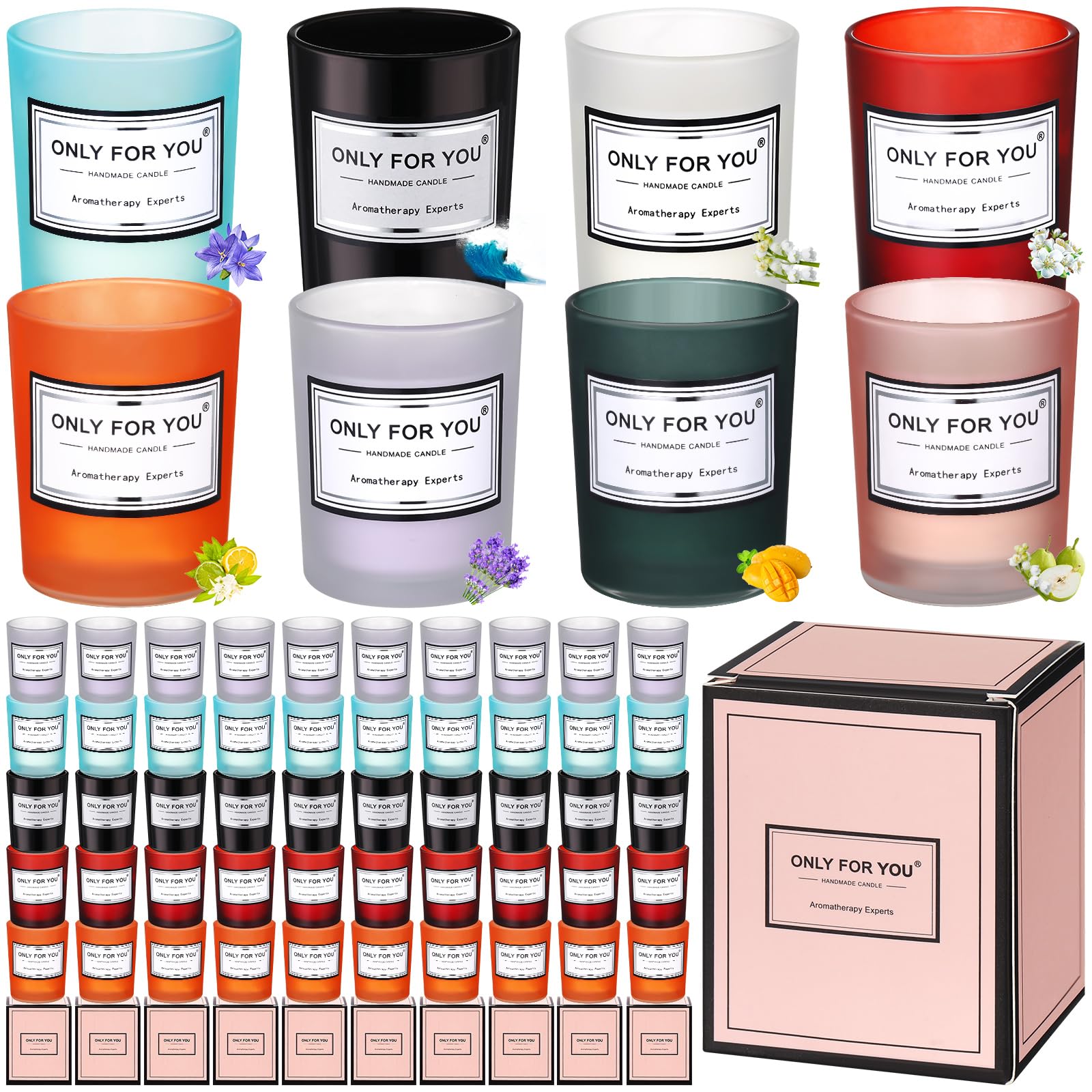 MTLEE 48pcs scented candles bulk packaging ideal for gifting and events.