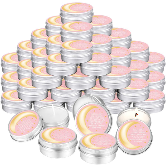 MTLEE 50-piece over the moon candle pack for baby showers
