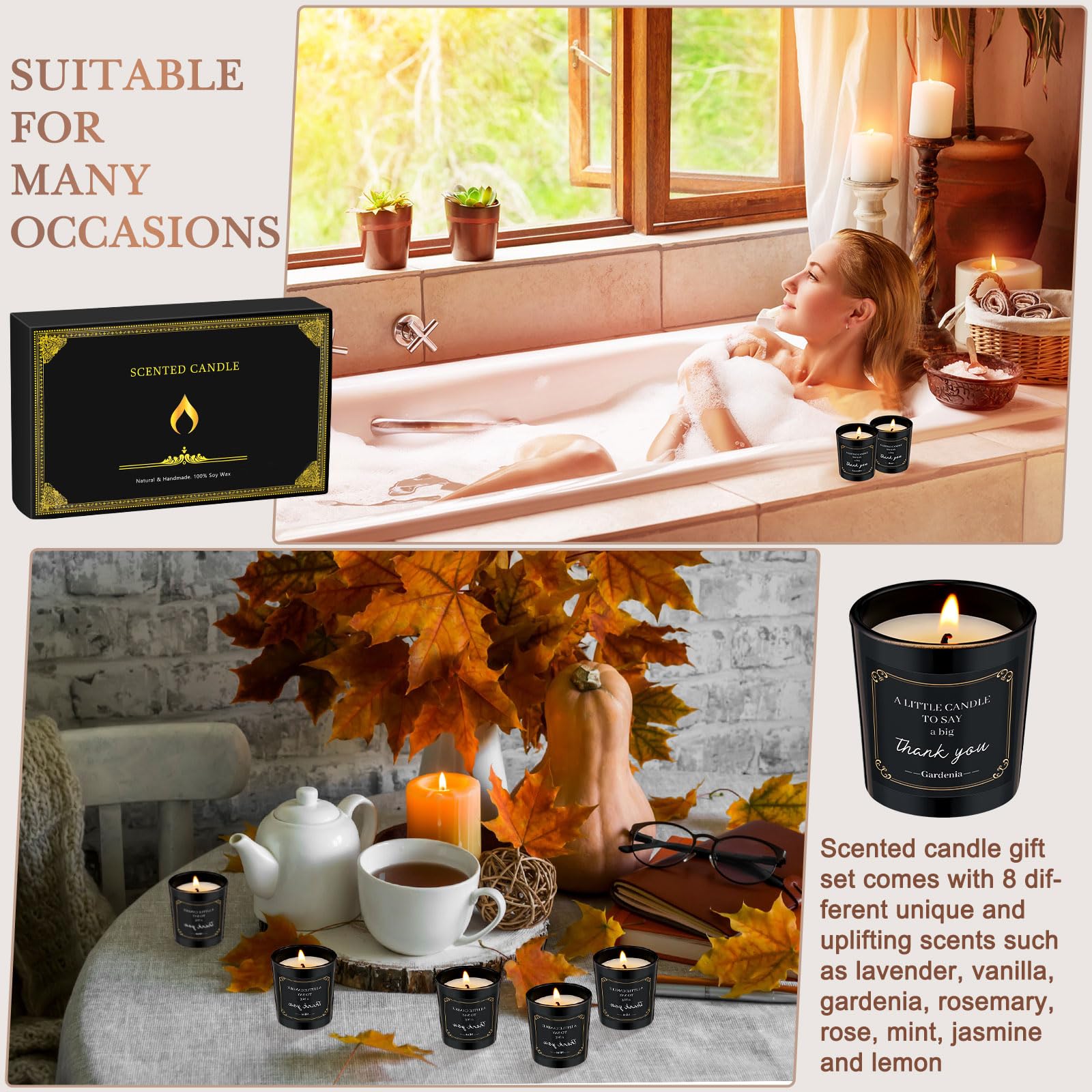 MTLEE black design candle pack adds a chic decor touch