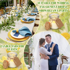 MTLEE candle on wedding table creates warm, romantic ambiance.