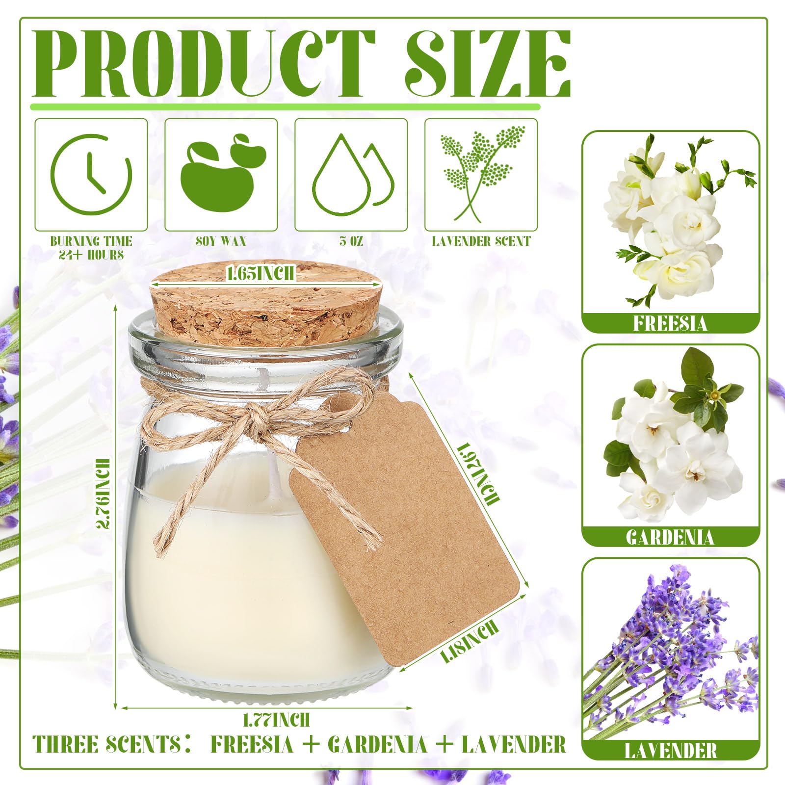 MTLEE freesia gardenia lavender jar candles create warm ambiance