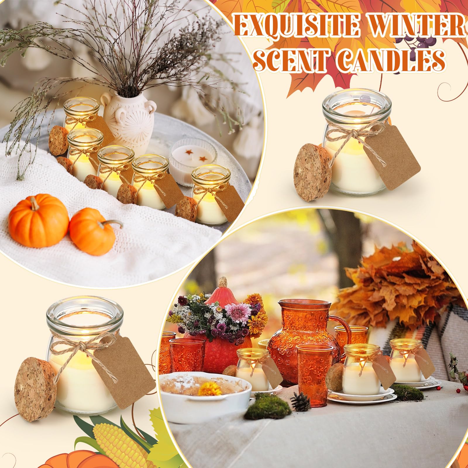 MTLEE pumpkin scent jar candle adds seasonal charm to any space.