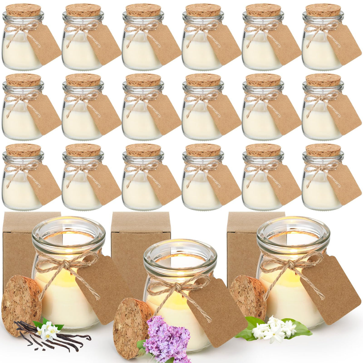 MTLEE 24pc wedding candle pack with vanilla lilac jasmine scents for elegant gifts