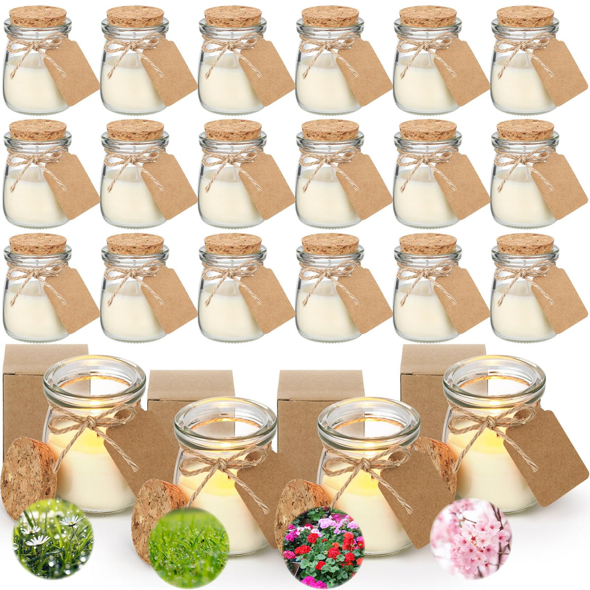 MTLEE wedding jar candles 24-pcs set for guests and decor