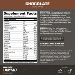 MTN OPS Ammo scoop close-up, easy-to-mix powder for quick meals.