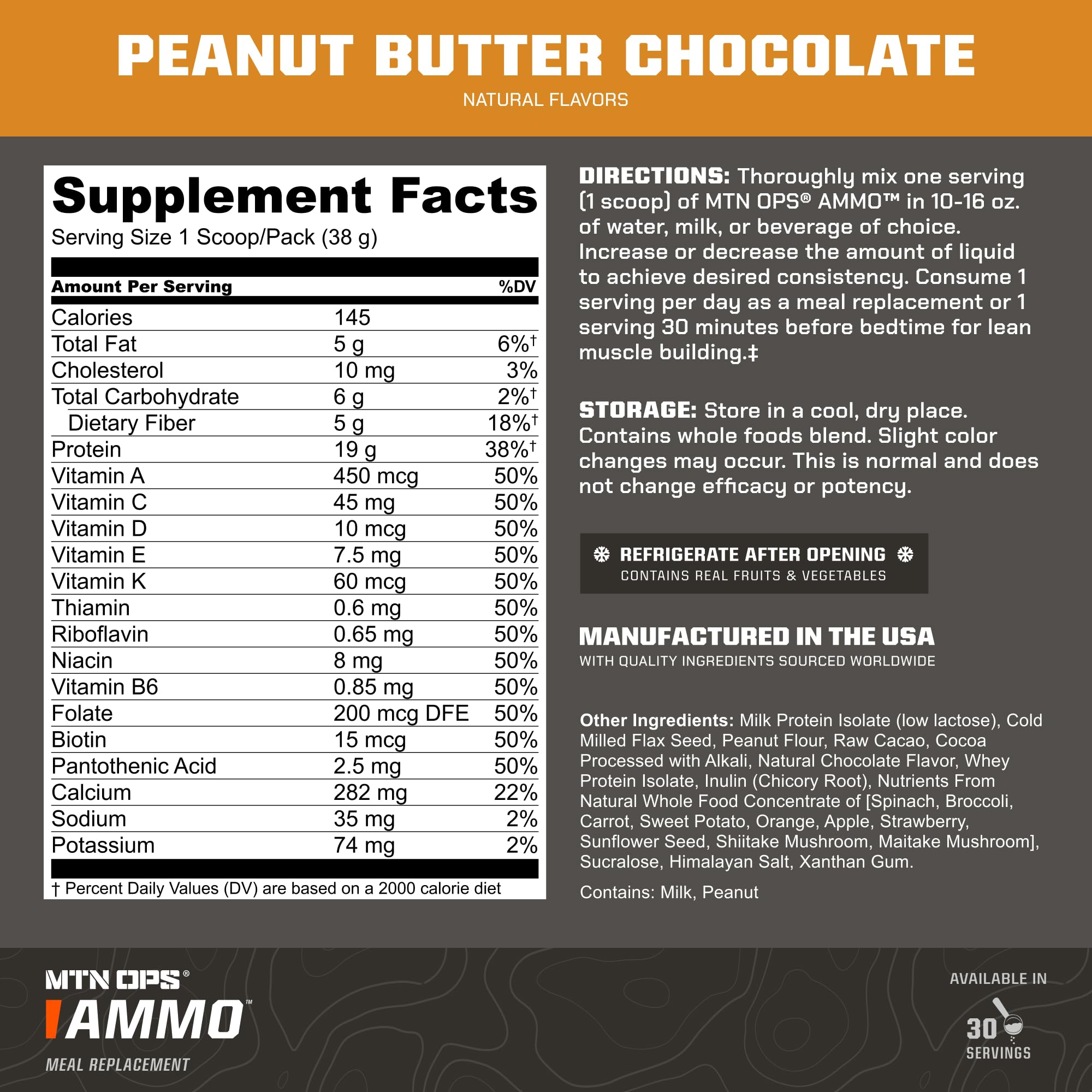 MTN OPS Ammo Meal spinach ingredient visuals highlight greens