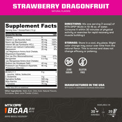 MTN OPS BCAA powder stirred into cold water for a refreshing post-workout sip.