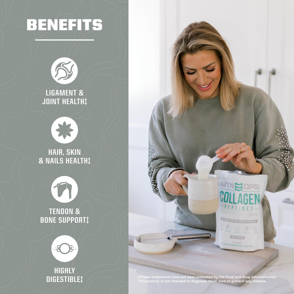 MTN OPS collagen resealable bag shows convenience for daily at-home use.