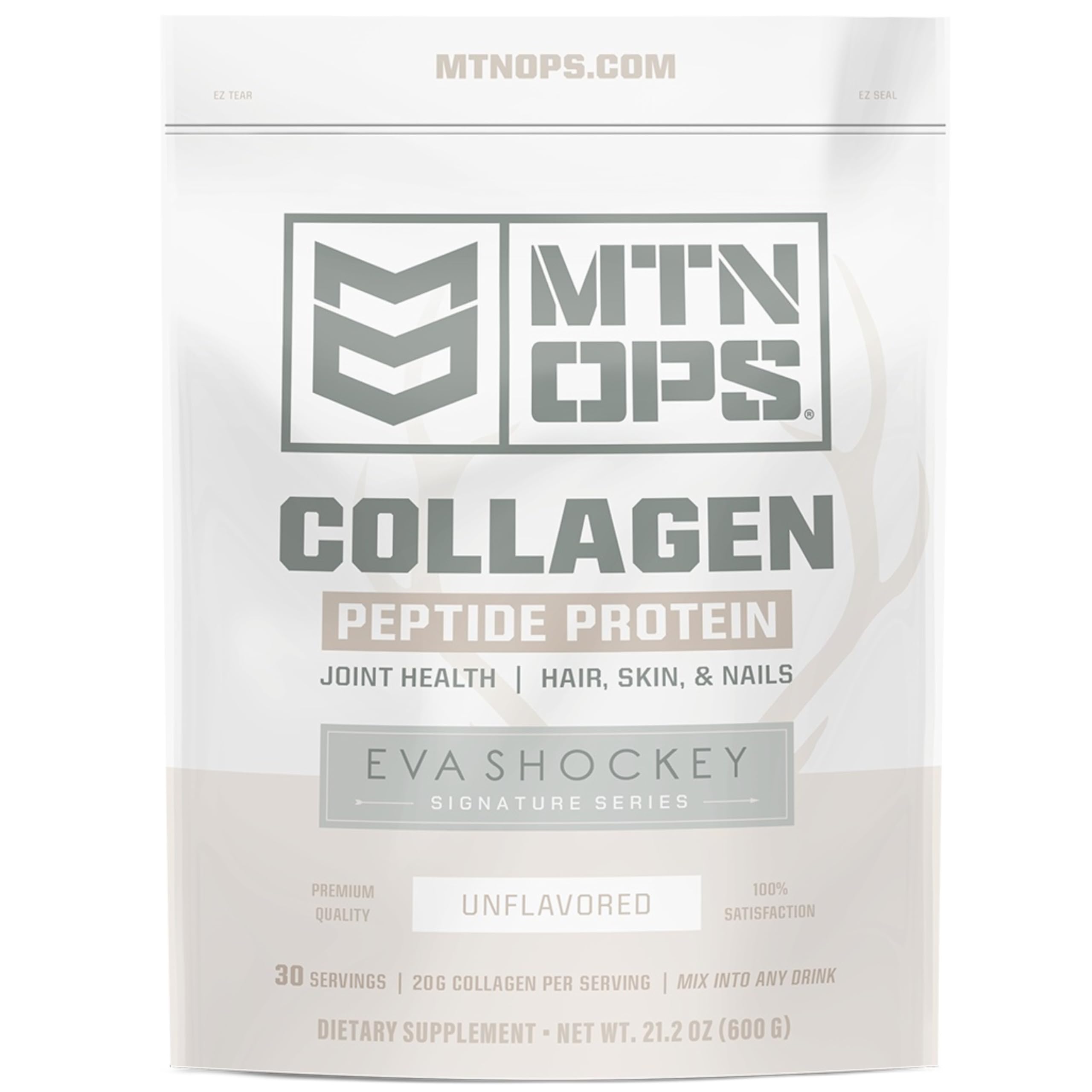 MTN OPS Collagen peptide scoop for daily use, supports joint comfort when mixed in drinks.