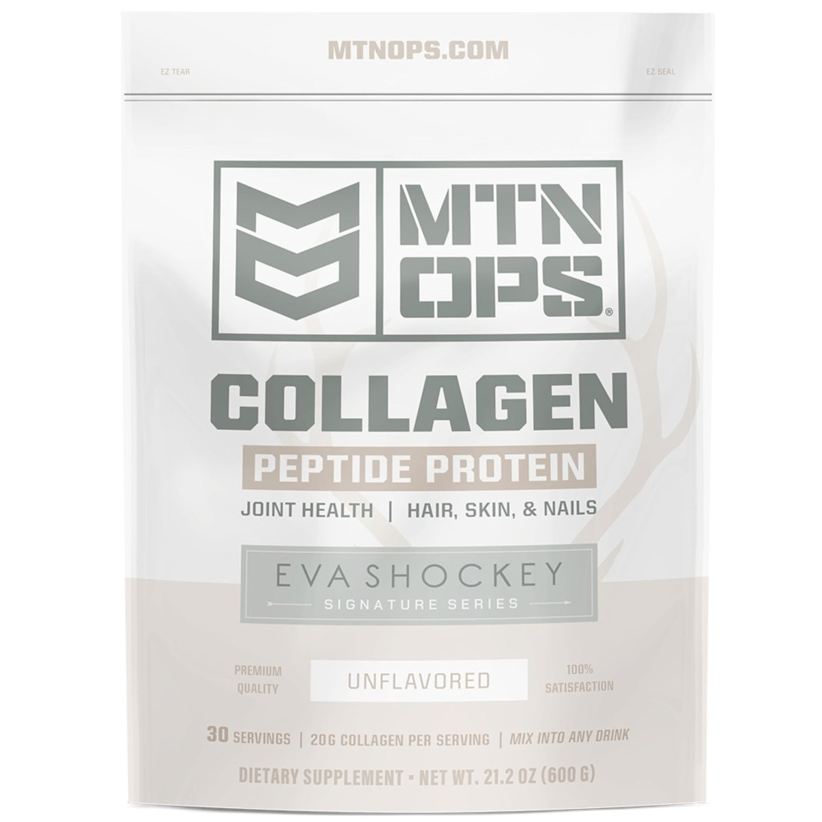 MTN OPS Collagen peptide scoop for daily use, supports joint comfort when mixed in drinks.