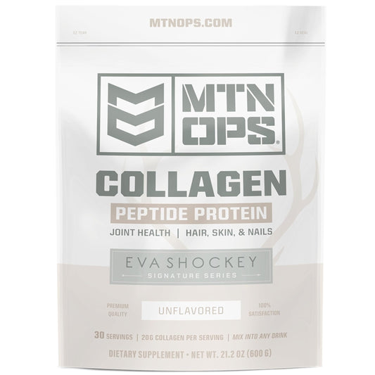 MTN OPS Collagen peptide scoop for daily use, supports joint comfort when mixed in drinks.