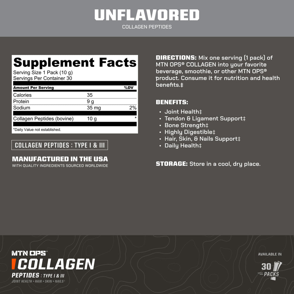 MTN OPS Collagen To-Go Stick dissolving in water for quick, clean protein