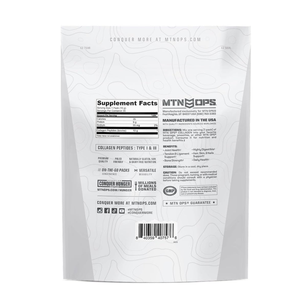 MTN OPS Collagen To-Go Stick gluten-free for dietary-friendly protein on the go