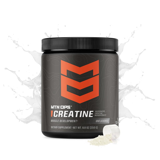 MTN OPS creatine micronized powder scoop for easy serving before workouts
