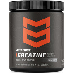 MTN OPS creatine micronized unflavored jar ready to mix for high-intensity training support