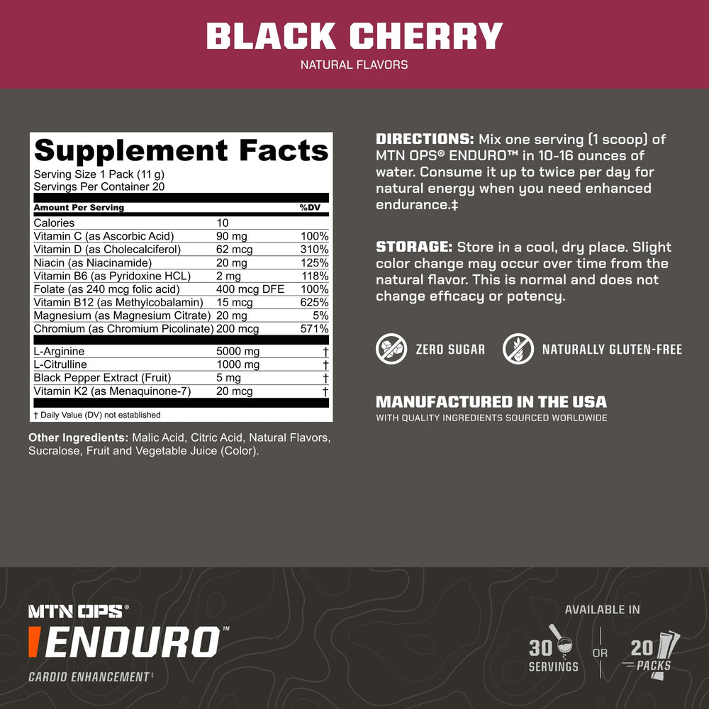 MTN OPS Enduro bottle tilted for easy pour during a caffeine-free pre-workout