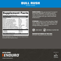 MTN OPS Enduro gluten-free label on the package for gluten-conscious athletes