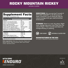 MTN OPS Enduro ingredients panel highlights L-Arginine and L-Citrulline.