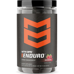 MTN OPS Enduro Trail Packs Raspberry front label, gluten-free pre-workout.