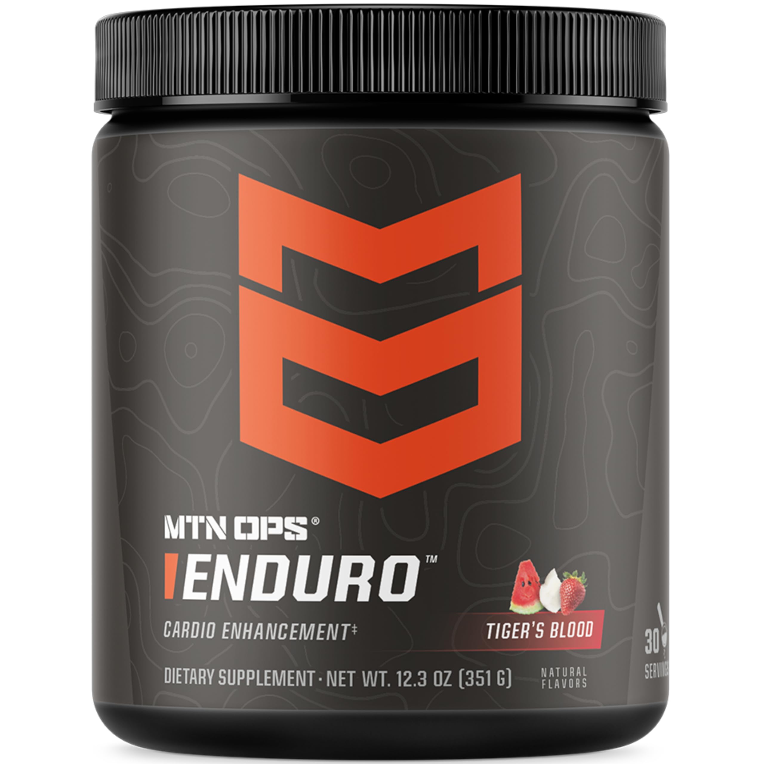 MTN OPS Enduro tub label with nutrition facts for informed training