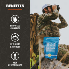 MTN OPS Hydrate lemonade prepared drink in glass emphasizing refreshing flavor