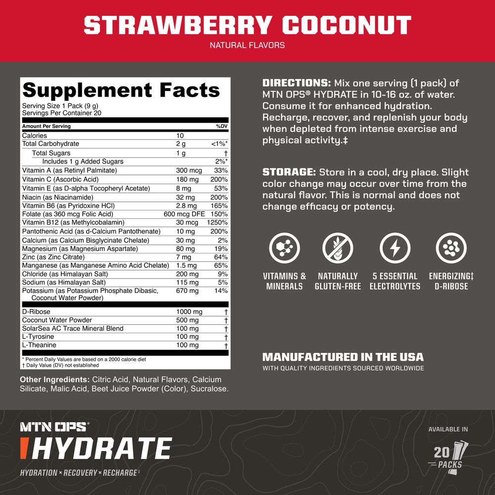 MTN OPS Hydrate on-the-go packs convenient for trail runs and gym sessions.