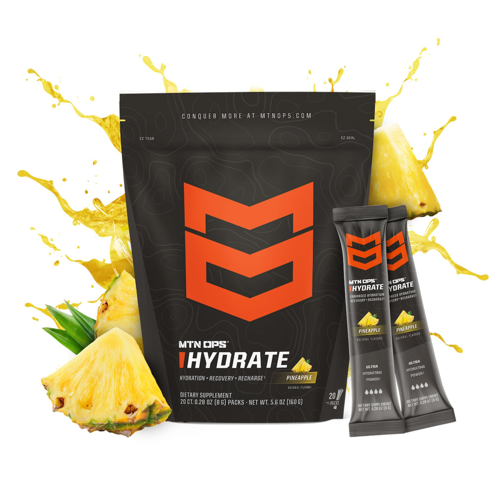 MTN OPS Hydrate powder dispensing scoop for easy prep during training.