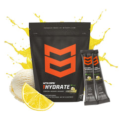 MTN OPS Hydrate powder dissolving in water for fast electrolyte replenishment.